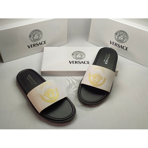 Replica Versace Slippers For Men #861285 $40.00 USD for Wholesale