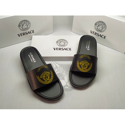 Replica Versace Slippers For Men #861286 $40.00 USD for Wholesale