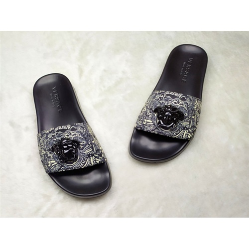 Replica Versace Slippers For Men #861296 $40.00 USD for Wholesale