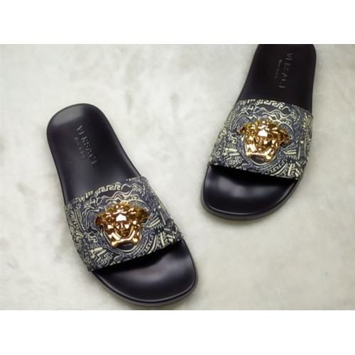 Replica Versace Slippers For Men #861305 $40.00 USD for Wholesale