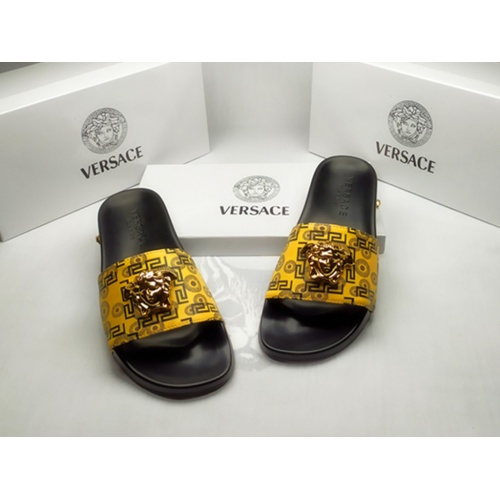 Replica Versace Slippers For Men #861306 $40.00 USD for Wholesale