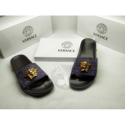 Replica Versace Slippers For Men #861311 $40.00 USD for Wholesale