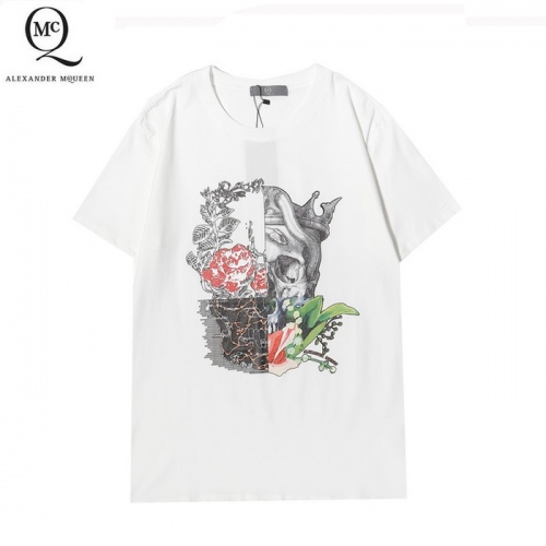 Alexander McQueen T-shirts Short Sleeved For Men #861399 $27.00 USD, Wholesale Replica Alexander McQueen T-shirts