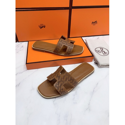 Replica Hermes Slippers For Women #862416 $56.00 USD for Wholesale
