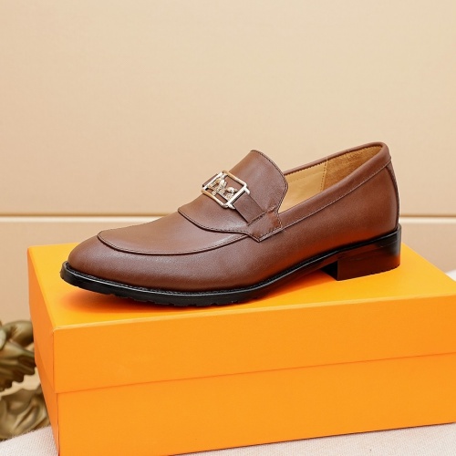 Replica Hermes Leather Shoes For Men #862472 $82.00 USD for Wholesale