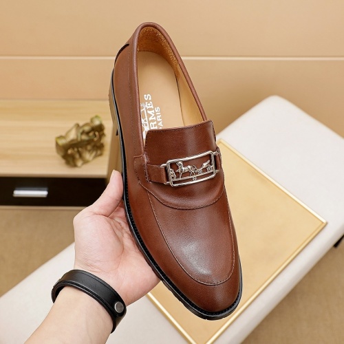 Replica Hermes Leather Shoes For Men #862472 $82.00 USD for Wholesale