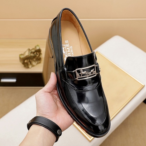 Replica Hermes Leather Shoes For Men #862473 $82.00 USD for Wholesale