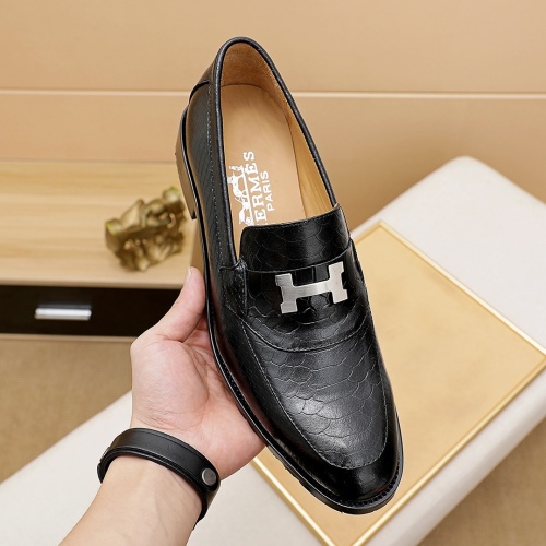 Replica Hermes Leather Shoes For Men #862474 $82.00 USD for Wholesale