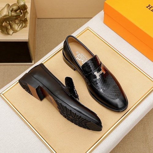 Replica Hermes Leather Shoes For Men #862475 $82.00 USD for Wholesale