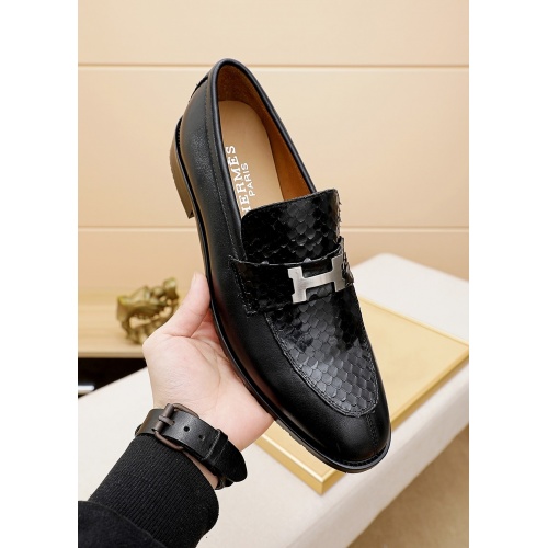 Replica Hermes Leather Shoes For Men #862475 $82.00 USD for Wholesale