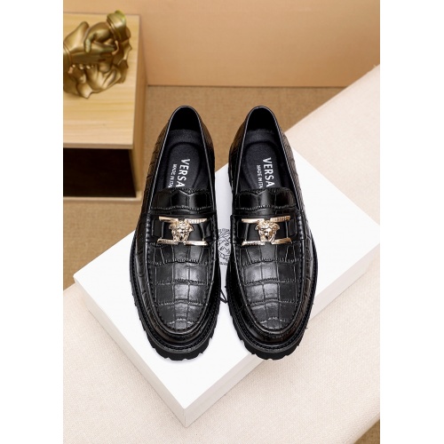 Replica Versace Leather Shoes For Men #862492 $82.00 USD for Wholesale