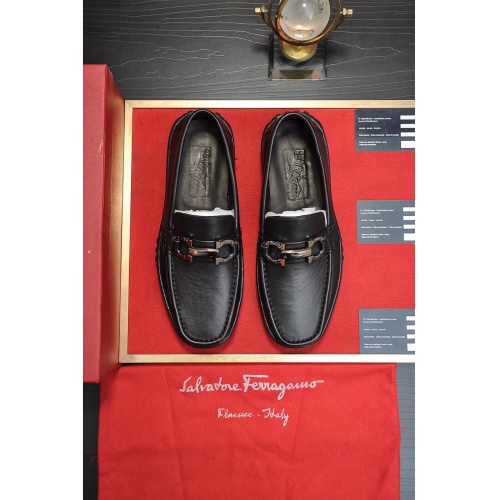 Replica Ferragamo Leather Shoes For Men #863474 $92.00 USD for Wholesale