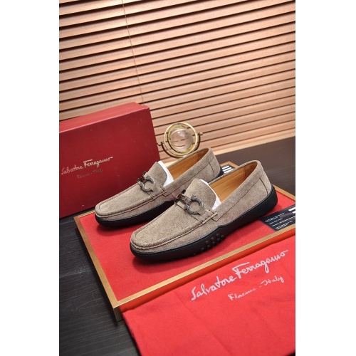 Replica Ferragamo Leather Shoes For Men #863477 $92.00 USD for Wholesale