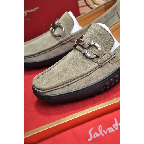 Replica Ferragamo Leather Shoes For Men #863478 $92.00 USD for Wholesale