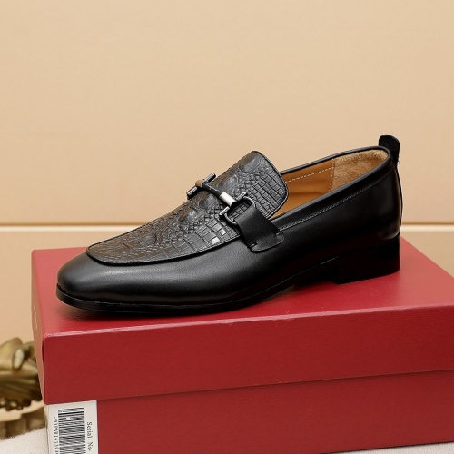 Replica Ferragamo Leather Shoes For Men #863563 $82.00 USD for Wholesale