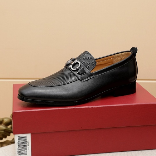 Replica Ferragamo Leather Shoes For Men #863564 $82.00 USD for Wholesale