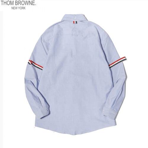 Replica Thom Browne TB Shirts Long Sleeved For Men #863947 $45.00 USD for Wholesale