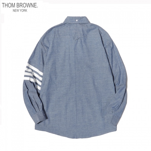 Replica Thom Browne TB Shirts Long Sleeved For Men #863951 $42.00 USD for Wholesale