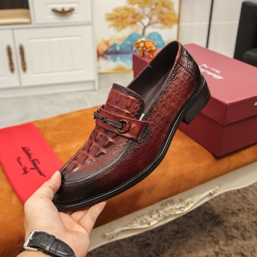 Replica Ferragamo Leather Shoes For Men #864693 $96.00 USD for Wholesale