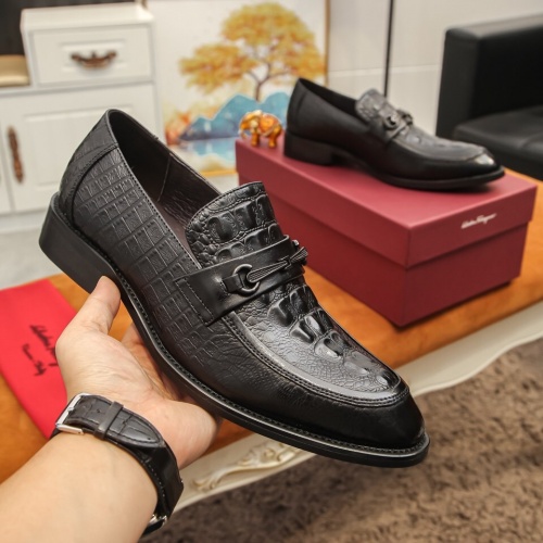 Replica Ferragamo Leather Shoes For Men #864694 $96.00 USD for Wholesale