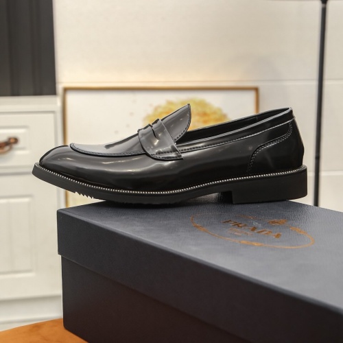 Replica Prada Leather Shoes For Men #864772 $85.00 USD for Wholesale