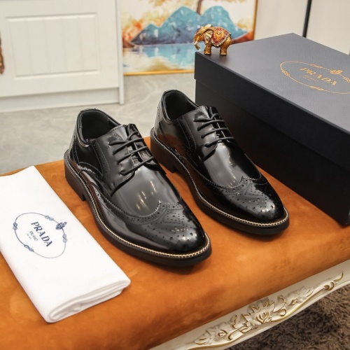 Prada Leather Shoes For Men #864773 $85.00 USD, Wholesale Replica Prada Leather Shoes