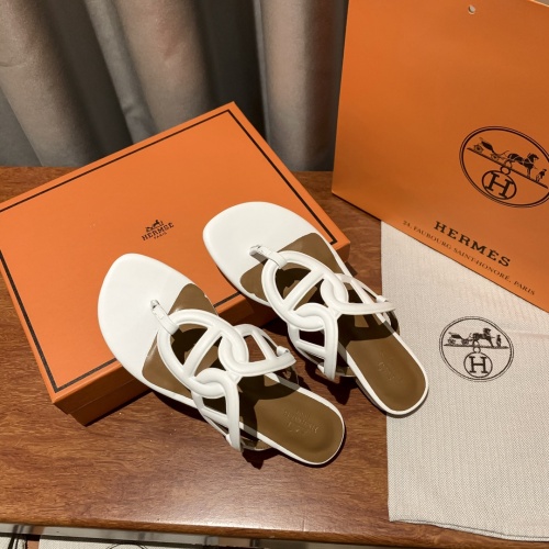 Replica Hermes Slippers For Women #865663 $52.00 USD for Wholesale