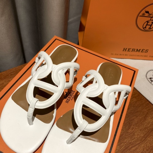Replica Hermes Slippers For Women #865663 $52.00 USD for Wholesale