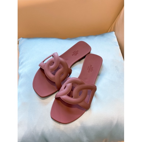 Replica Hermes Slippers For Women #866240 $29.00 USD for Wholesale