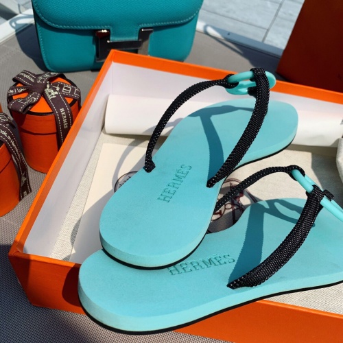Replica Hermes Slippers For Women #866252 $36.00 USD for Wholesale