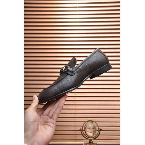 Replica Ferragamo Leather Shoes For Men #867519 $100.00 USD for Wholesale