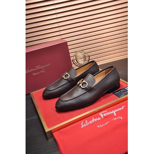 Replica Ferragamo Leather Shoes For Men #867521 $100.00 USD for Wholesale