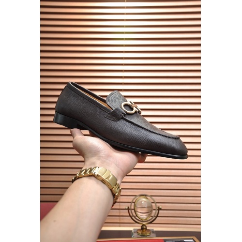 Replica Ferragamo Leather Shoes For Men #867521 $100.00 USD for Wholesale