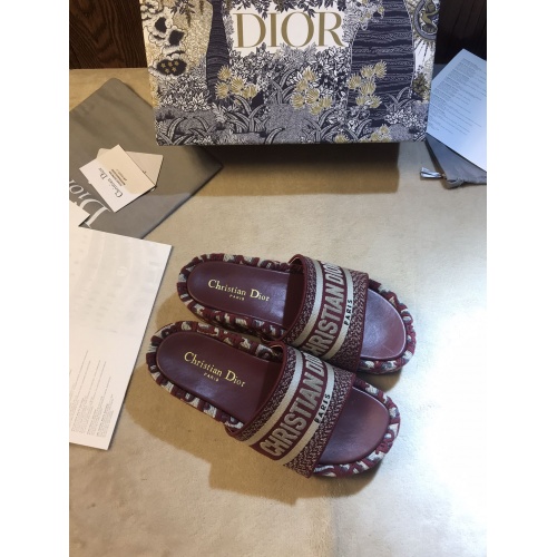 Replica Christian Dior Slippers For Women #868387 $64.00 USD for Wholesale