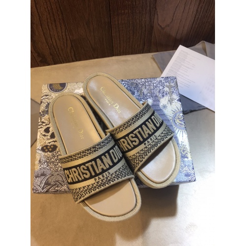 Replica Christian Dior Slippers For Women #868389 $64.00 USD for Wholesale