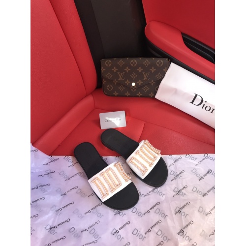 Replica Christian Dior Slippers For Women #868425 $56.00 USD for Wholesale