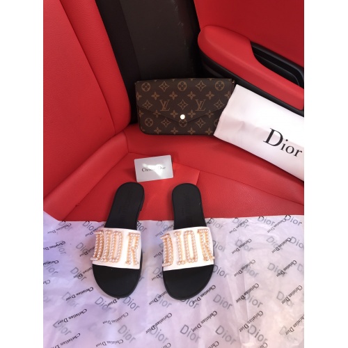 Replica Christian Dior Slippers For Women #868425 $56.00 USD for Wholesale