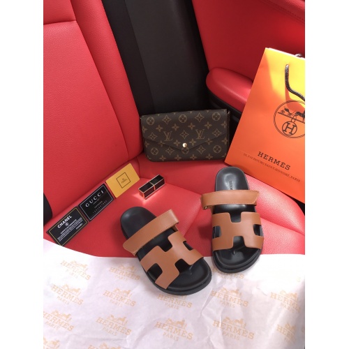 Replica Hermes Slippers For Women #868483 $60.00 USD for Wholesale