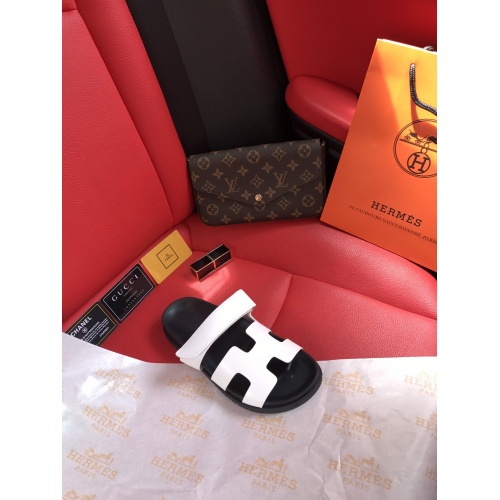 Replica Hermes Slippers For Women #868486 $60.00 USD for Wholesale