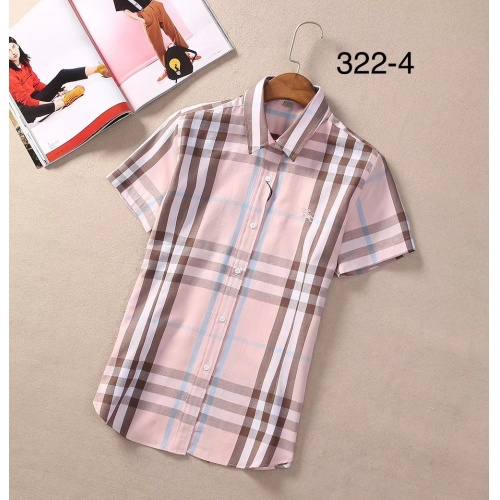 Burberry Shirts Short Sleeved For Women #869260 $36.00 USD, Wholesale Replica Burberry Shirts