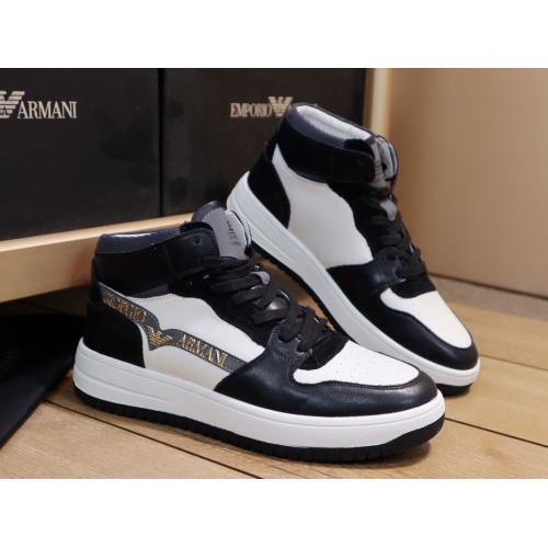 Armani High Tops Shoes For Men #870084 $85.00 USD, Wholesale Replica Armani High Tops Shoes