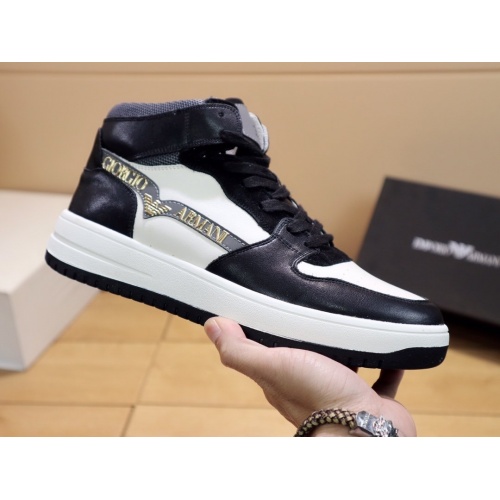 Replica Armani High Tops Shoes For Men #870084 $85.00 USD for Wholesale