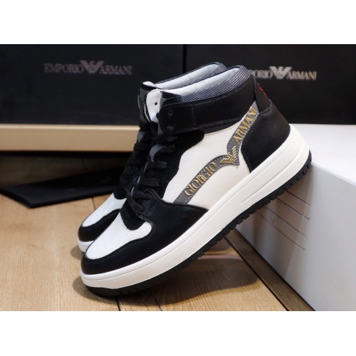 Replica Armani High Tops Shoes For Men #870084 $85.00 USD for Wholesale