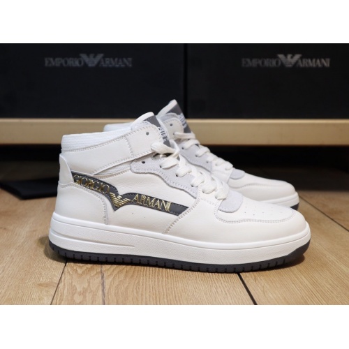 Replica Armani High Tops Shoes For Men #870085 $85.00 USD for Wholesale