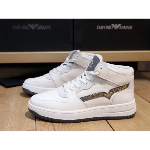 Replica Armani High Tops Shoes For Men #870085 $85.00 USD for Wholesale