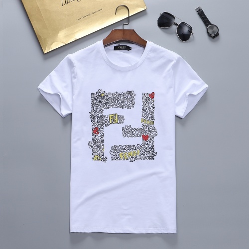 Fendi T-Shirts Short Sleeved For Men #870418 $27.00 USD, Wholesale Replica Fendi T-Shirts