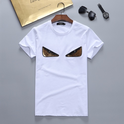 Fendi T-Shirts Short Sleeved For Men #870421 $27.00 USD, Wholesale Replica Fendi T-Shirts