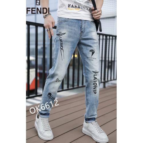 Replica Fendi Jeans For Men #870978 $48.00 USD for Wholesale