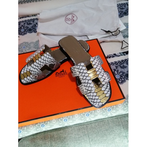 Replica Hermes Slippers For Women #871390 $92.00 USD for Wholesale
