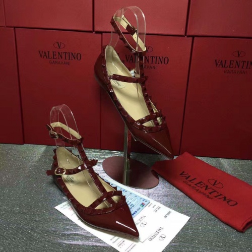 Valentino Flat Shoes For Women #871522 $85.00 USD, Wholesale Replica Valentino Flat Shoes